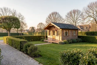 Chalet en bois sur une parcelle arborée d'un parc de loisirs en Vendée