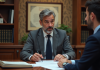 Payer l’expert : qui doit assumer les frais ? Expert en droit discutant documents avec un client sérieux