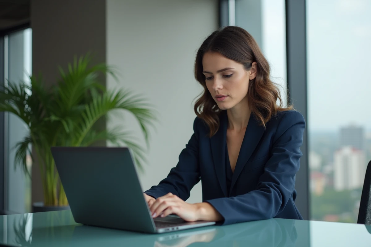 Femme professionnelle analysant des graphiques de taux hypothécaires