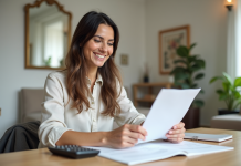 Salaire pour location accession : découvrez le bon montant à prévoir Femme souriante en bureau organisant ses papiers