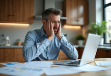 Homme d'affaires frustré avec documents immobiliers