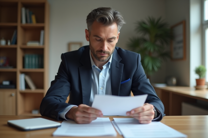 Homme daffaires dans un bureau moderne et lumineux