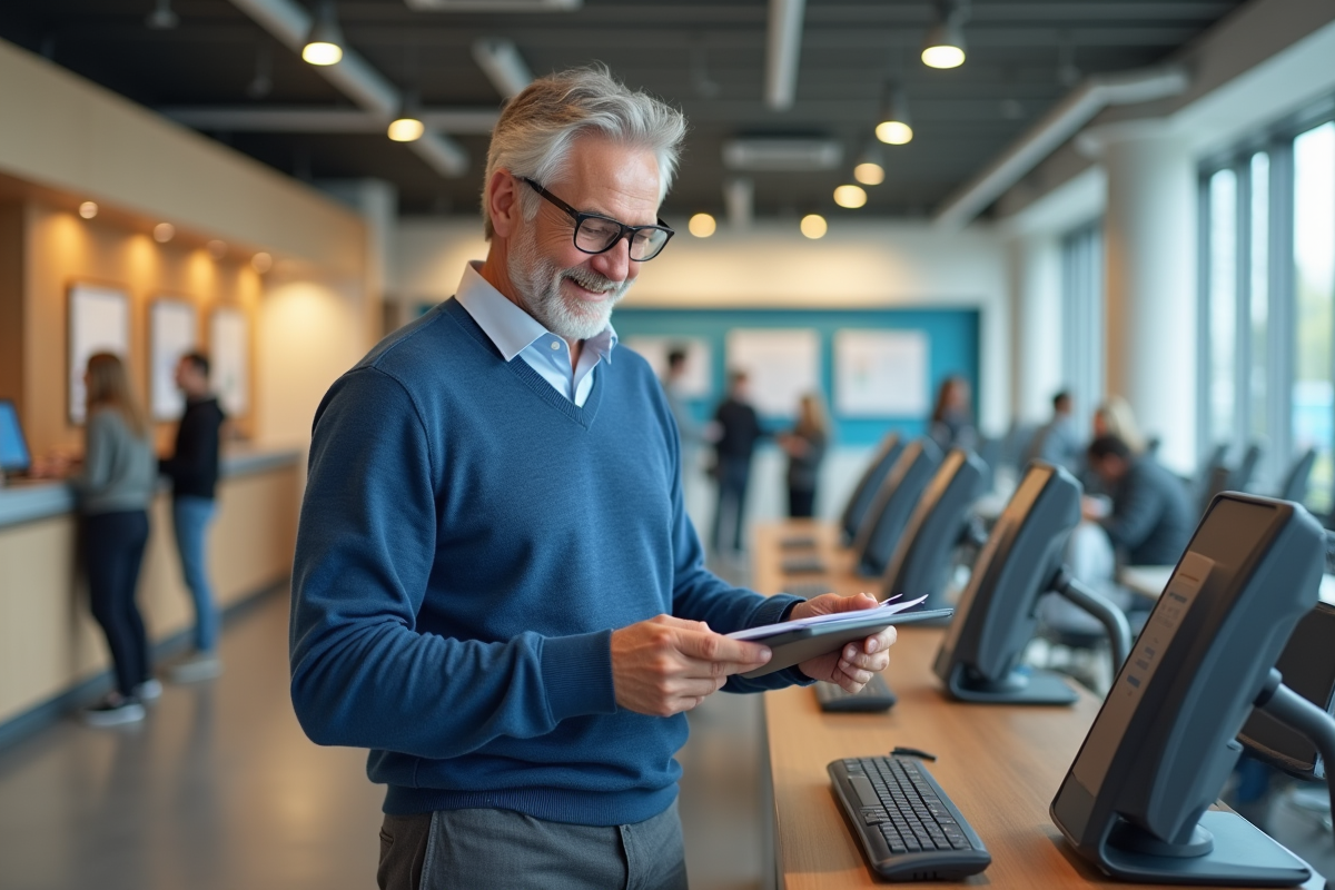 Homme dans un centre d
