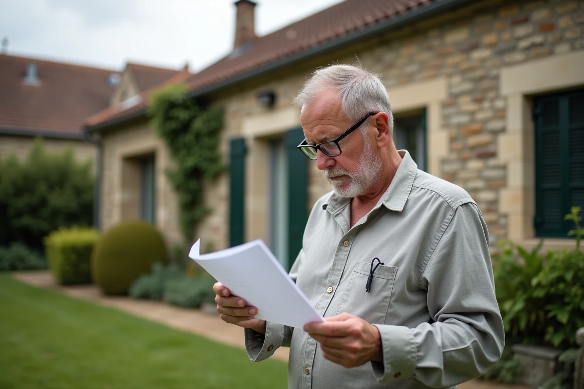 Homme examine deux contrats d