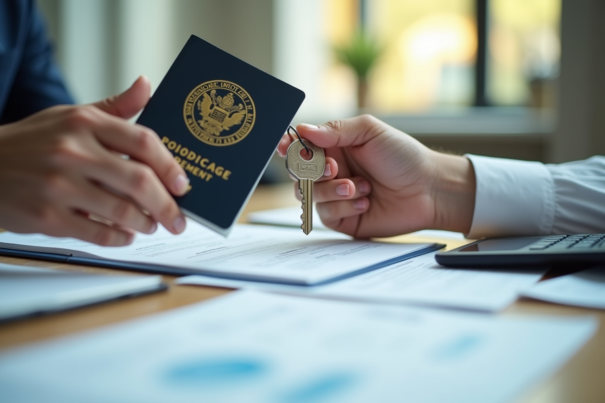 Main recevant une clé de maison avec contrat immobilier