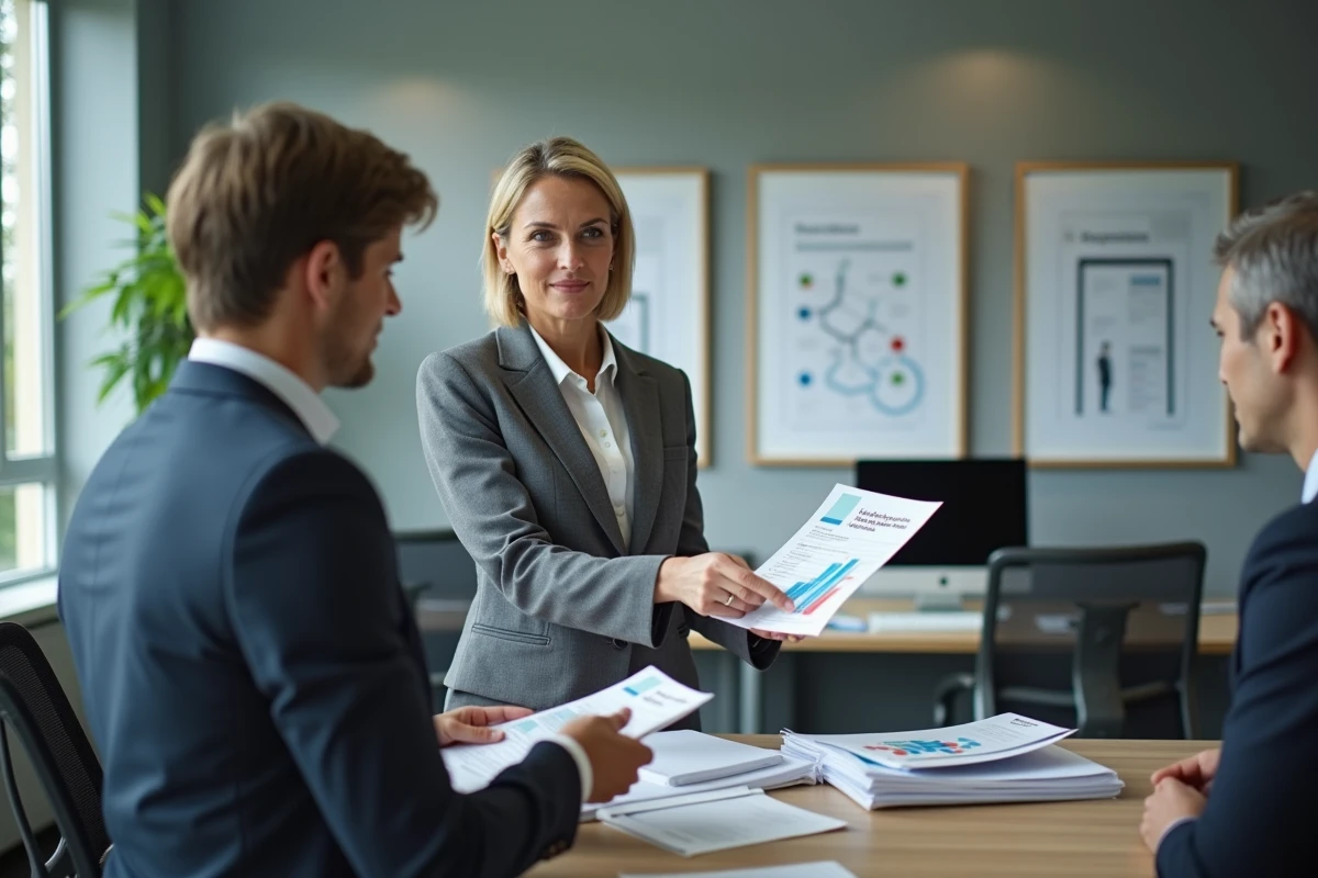 Responsable RH expliquant à un nouvel employé comment s'inscrire sur al-in-fr pour le logement