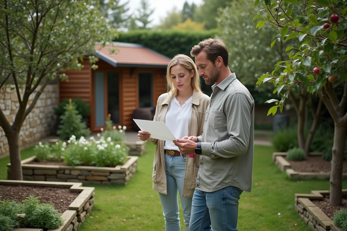 Couple visitant une petite maison avec jardin à louer de particulier à particulier dans le 76